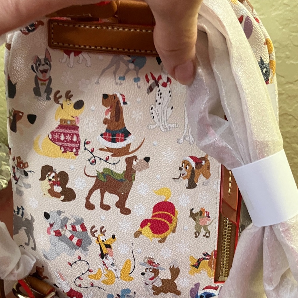 Disney Dooney & Bourke Santa Dogs Backpack style handbag - Picture 2 of 5